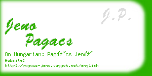 jeno pagacs business card